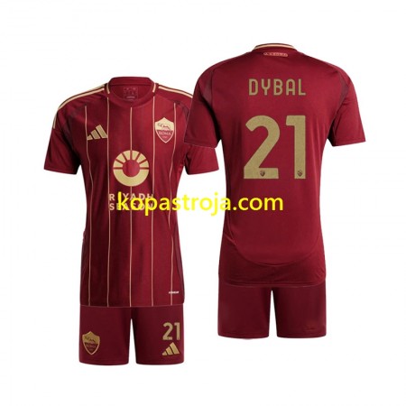 Billiga Fotbollströjor AS Roma Paulo Dybala 21 Barn Hemma tröja 2024/25 Kortärmad